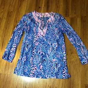 Lilly Pulitzer Blue & Pink Tunic